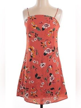 Trixxi Rust Floral Slip Mini Dress with Spaghetti Straps